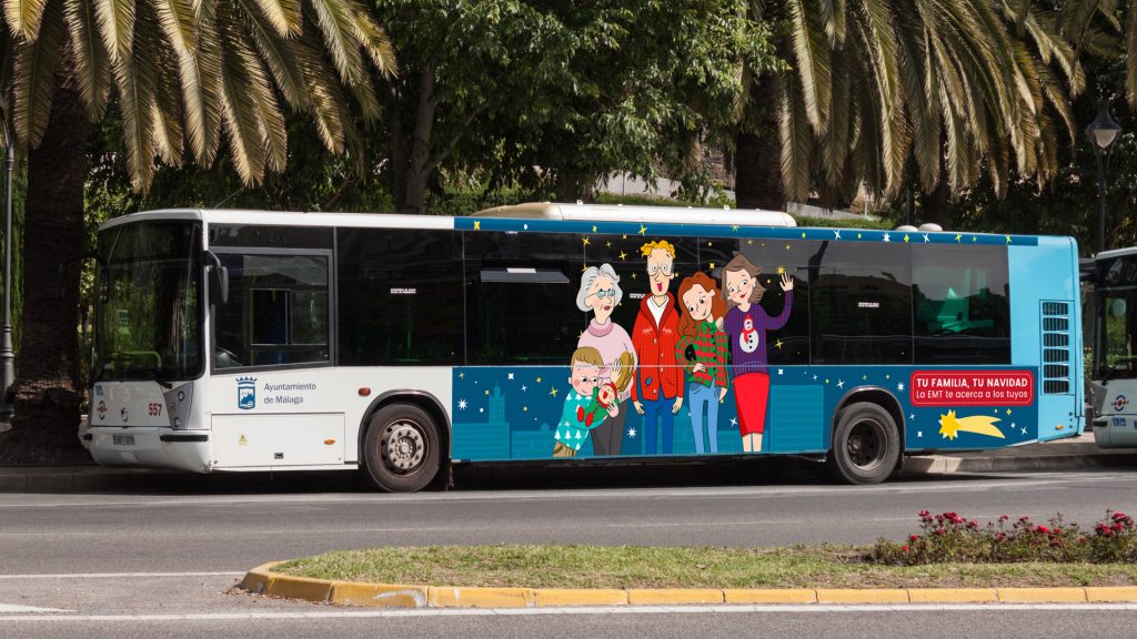 Autobús Campaña Tu Familia, tu Navidad EMT - SOYTUTIPO
